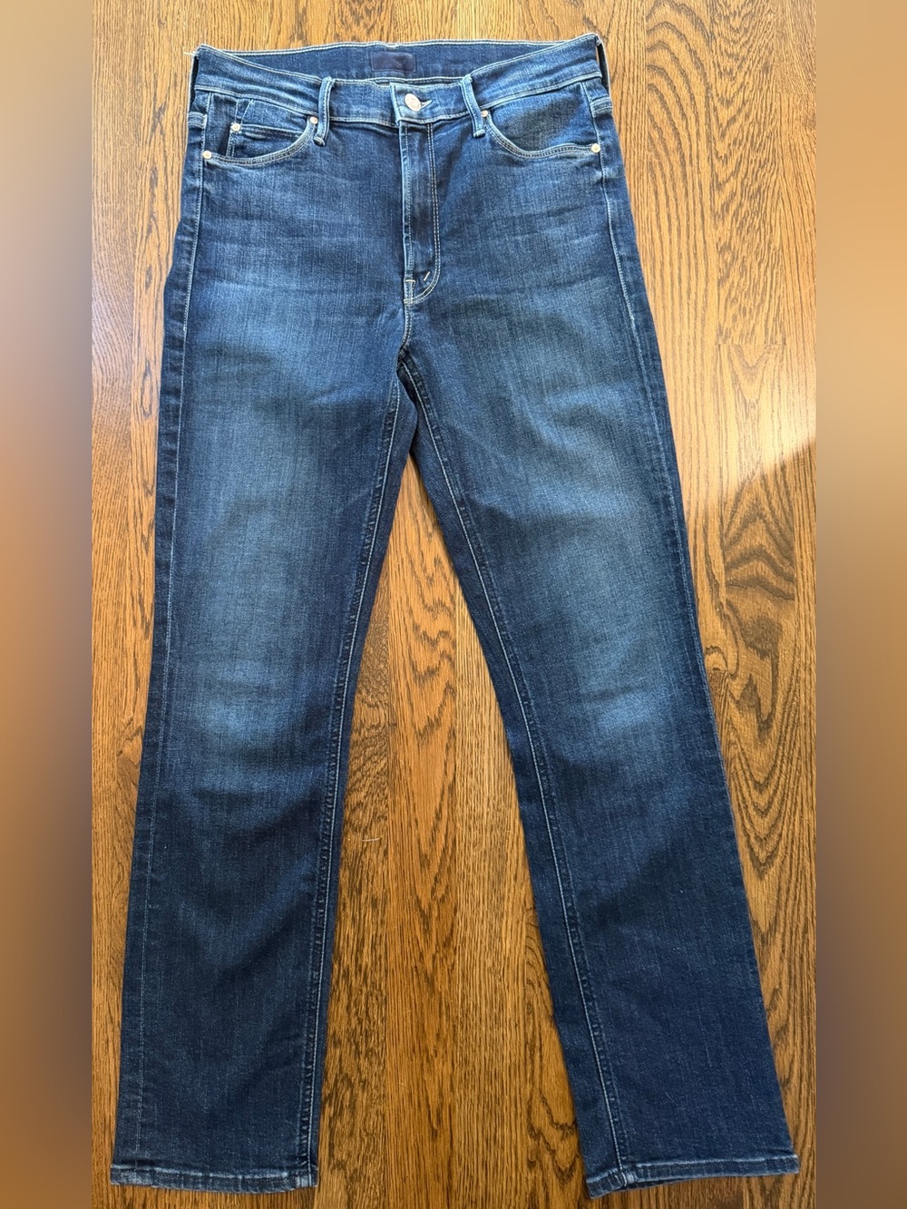 MOTHER Women's Dark Blue Straight Jeans